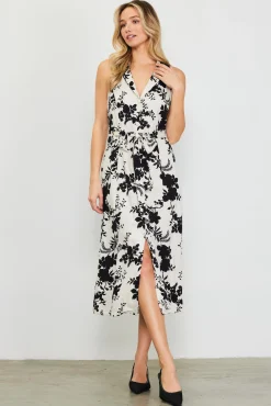 SKIES ARE BLUE Amaya Jacquard Print Sleeveless Dress* Midi Dresses