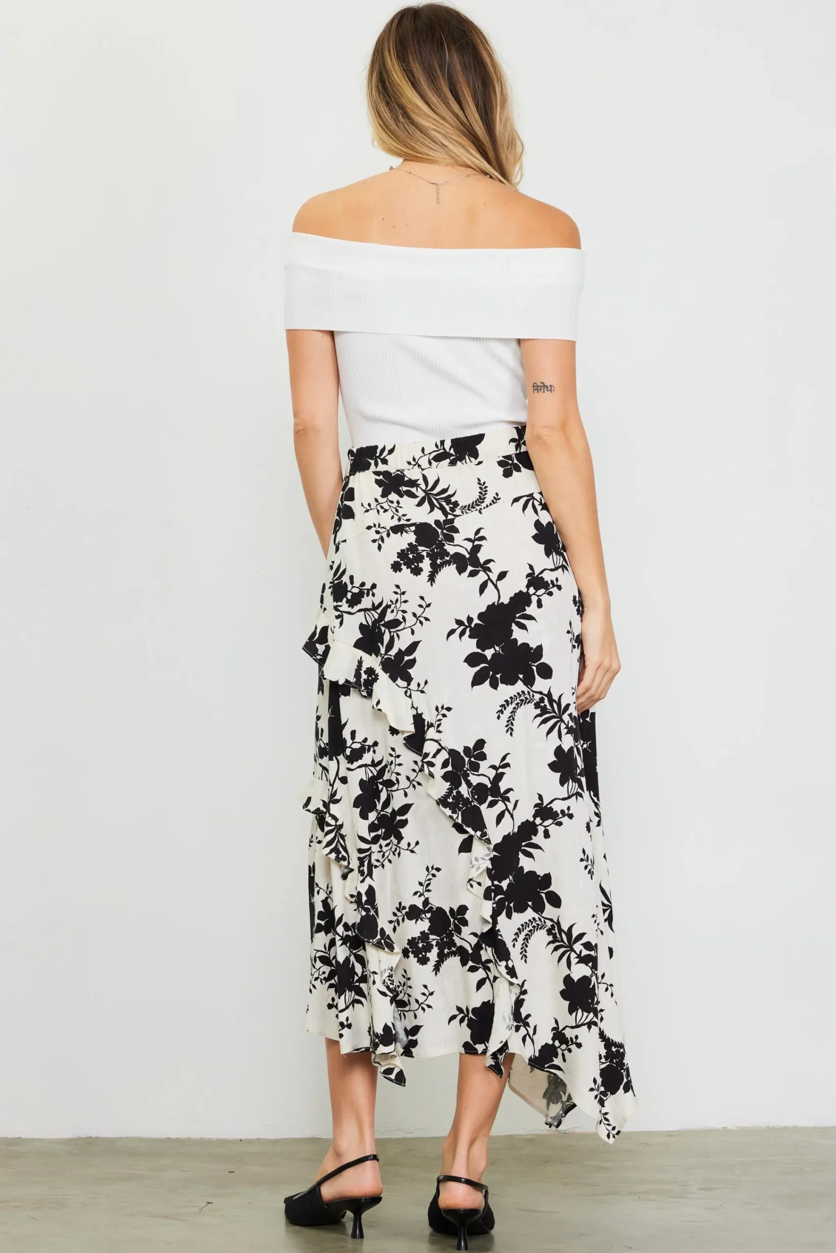 SKIES ARE BLUE Amaya Jacquard Ruffle Asymmetrical Skirt* Skirts