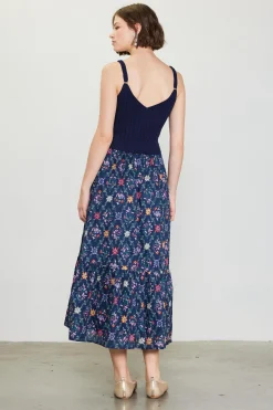 SKIES ARE BLUE Amelia Floral Print Midi Dress* Midi Dresses