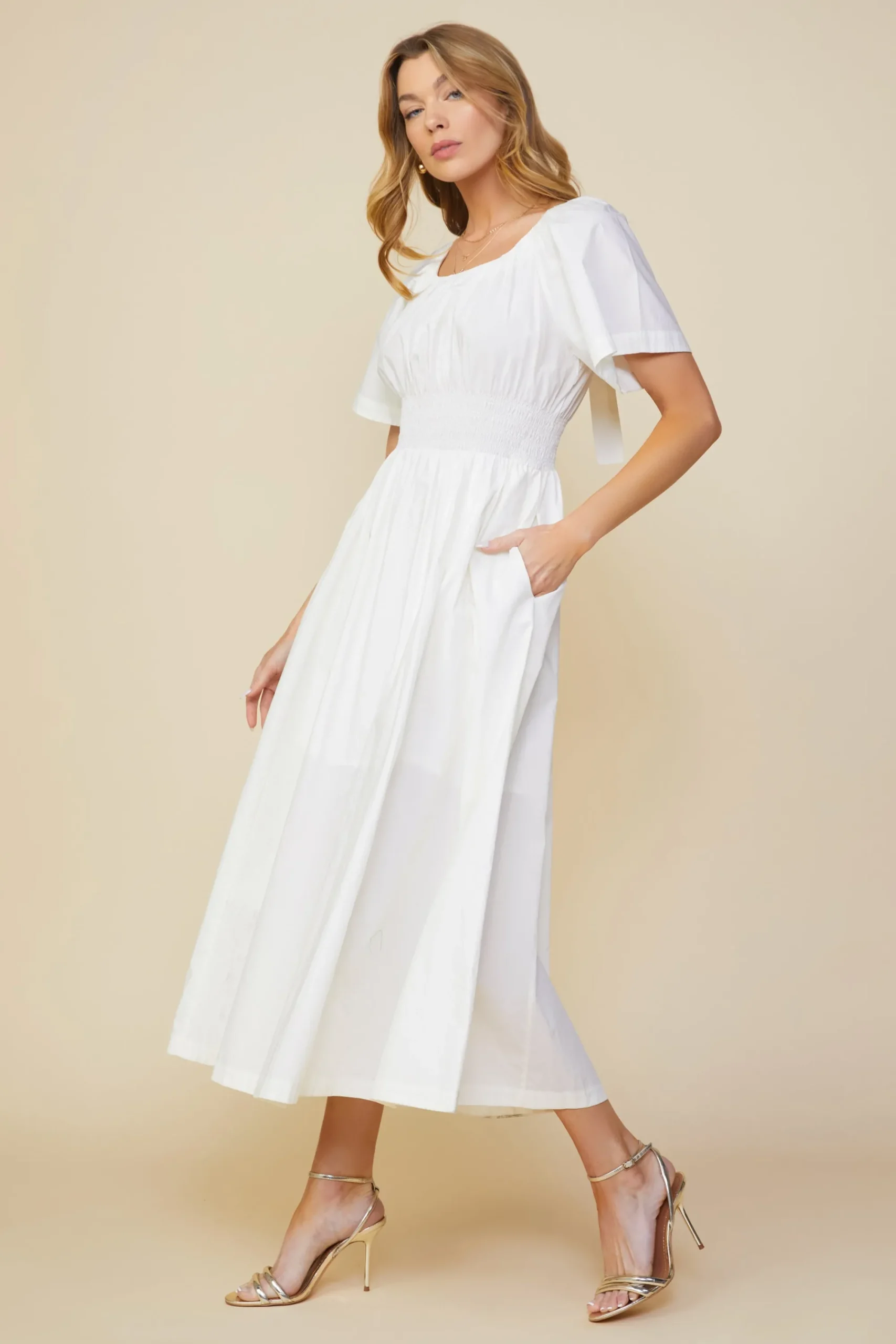 SKIES ARE BLUE Andrea Poplin Midi Dress* Midi Dresses
