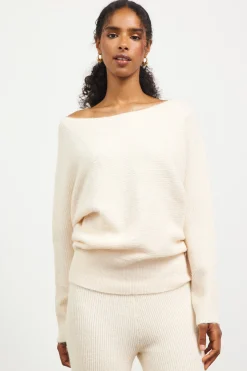 SKIES ARE BLUE Boatneck Ribbed Knit Sweater* Sweaters