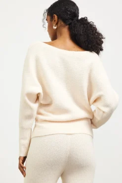 SKIES ARE BLUE Boatneck Ribbed Knit Sweater* Sweaters