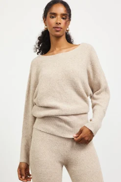 SKIES ARE BLUE Boatneck Ribbed Knit Sweater* Sweaters