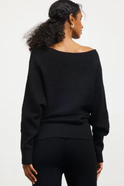 SKIES ARE BLUE Boatneck Ribbed Knit Sweater* Sweaters