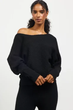 SKIES ARE BLUE Boatneck Ribbed Knit Sweater* Sweaters