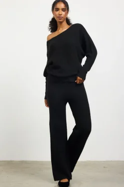SKIES ARE BLUE Boatneck Ribbed Knit Sweater* Sweaters