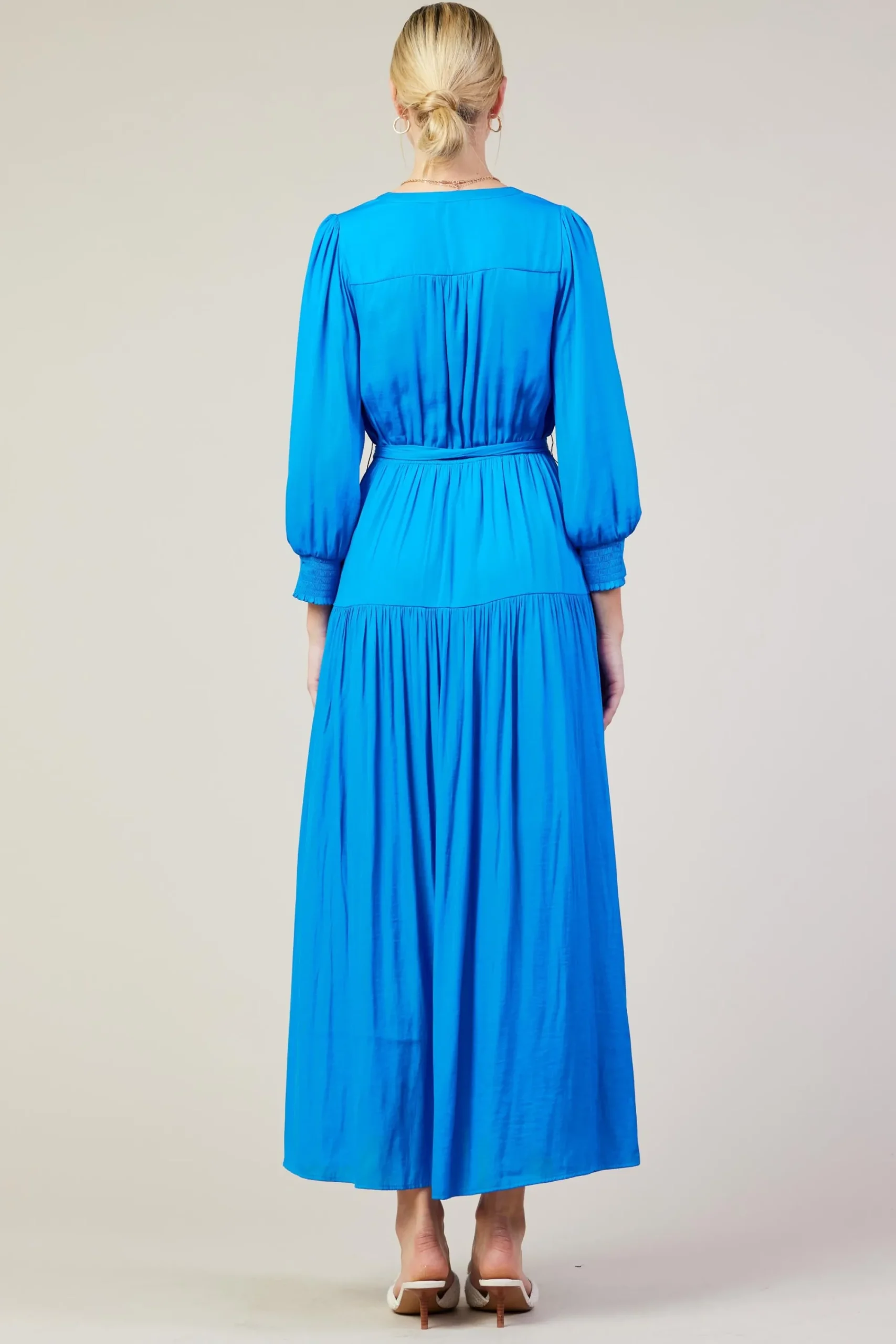 SKIES ARE BLUE Button Detail Tiered Maxi Dress* Maxi Dresses