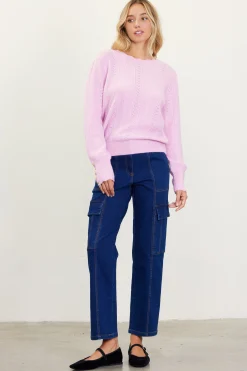 SKIES ARE BLUE Cable Knit Sweater* Sweaters