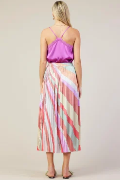SKIES ARE BLUE Carmine Print Pleated Midi Skirt* Skirts
