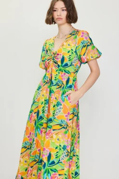 SKIES ARE BLUE Celine Floral Print Midi Dress* Midi Dresses