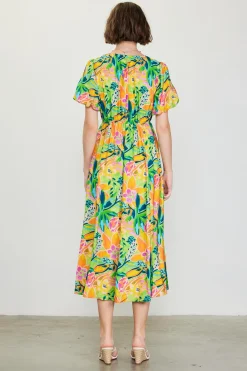 SKIES ARE BLUE Celine Floral Print Midi Dress* Midi Dresses