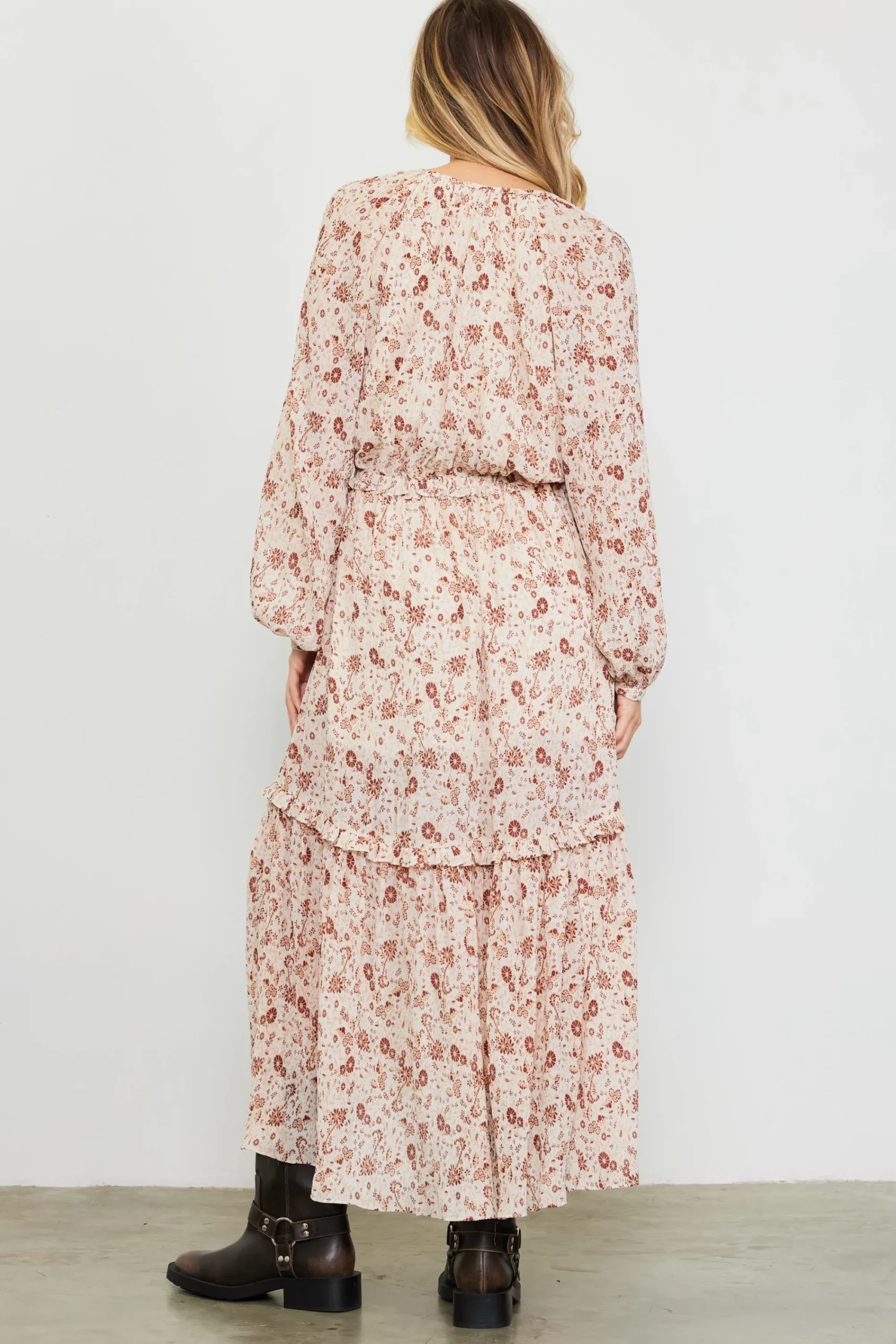 SKIES ARE BLUE Chiffon Print Split Midi Dress* Midi Dresses