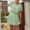 SKIES ARE BLUE Clip Dot Smock Waist Skirt* Skirts