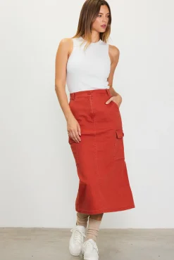 SKIES ARE BLUE Cotton Twill Cargo Skirt* Skirts
