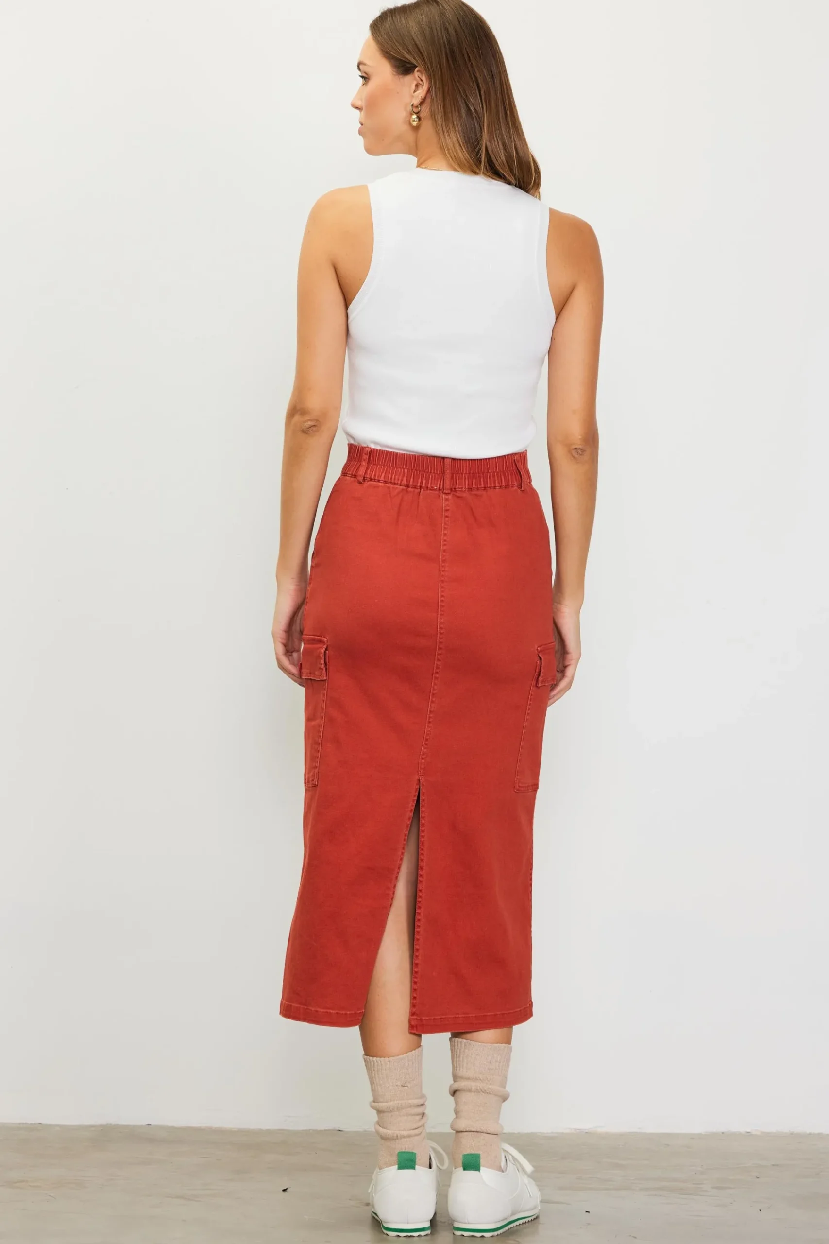 SKIES ARE BLUE Cotton Twill Cargo Skirt* Skirts