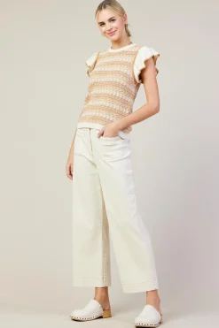 SKIES ARE BLUE Cotton Twill Crop Pants* Pants