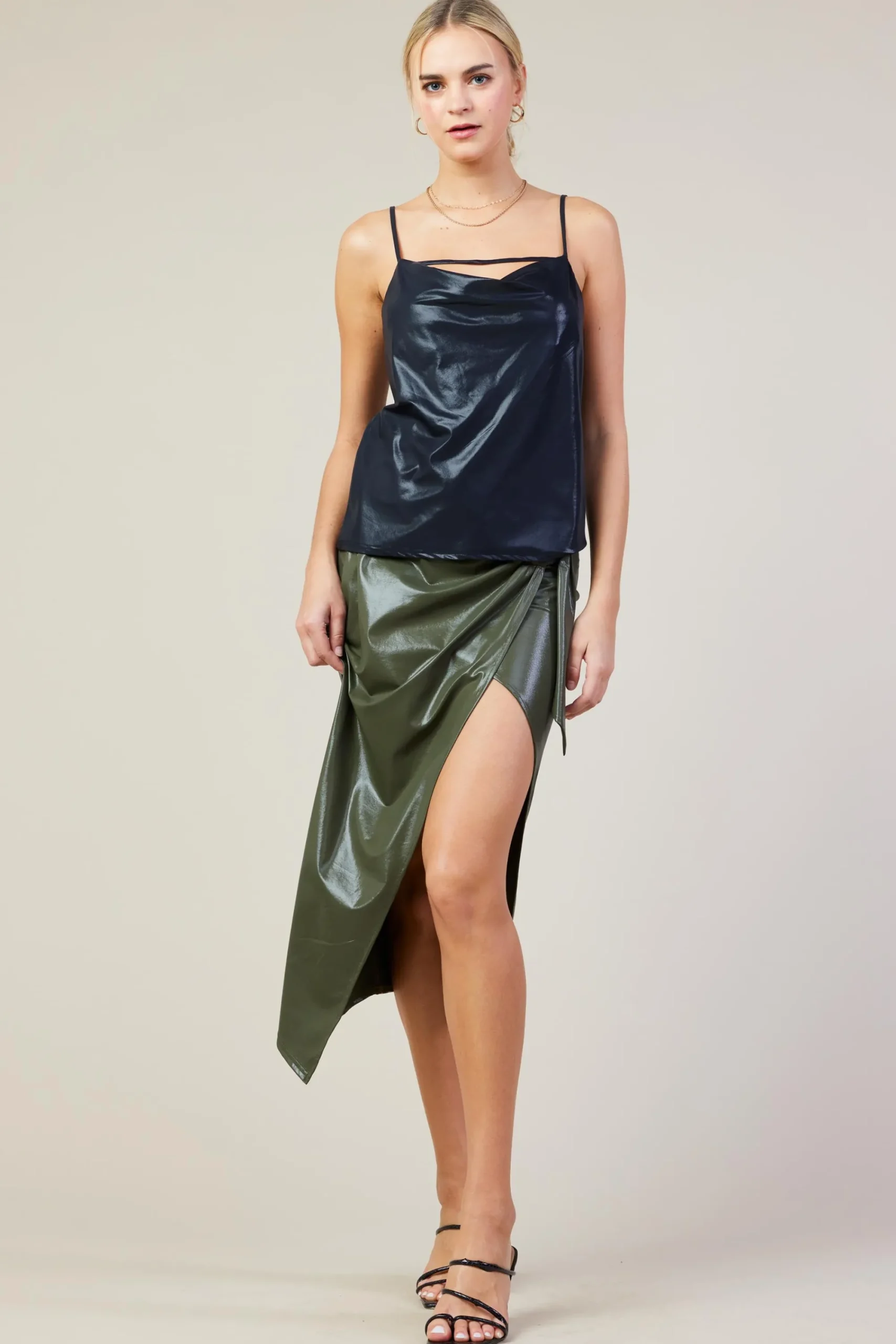 SKIES ARE BLUE Cowl Neck Tank Top* Sleeveless Tops
