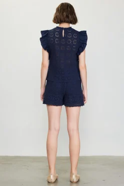 SKIES ARE BLUE Crochet High Waisted Shorts* Shorts