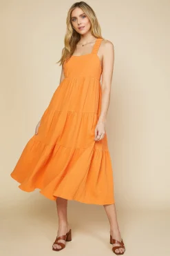 SKIES ARE BLUE Cross Back Tiered Maxi Dress* Maxi Dresses