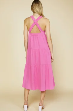 SKIES ARE BLUE Cross Back Tiered Maxi Dress* Maxi Dresses