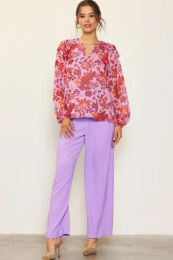 SKIES ARE BLUE Dahlia Print Longsleeve Blouse* Blouses|Long Sleeve Tops