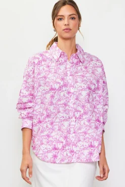 SKIES ARE BLUE Daphne Floral Print Button Down Blouse* Blouses|Long Sleeve Tops