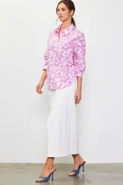 SKIES ARE BLUE Daphne Floral Print Button Down Blouse* Blouses|Long Sleeve Tops