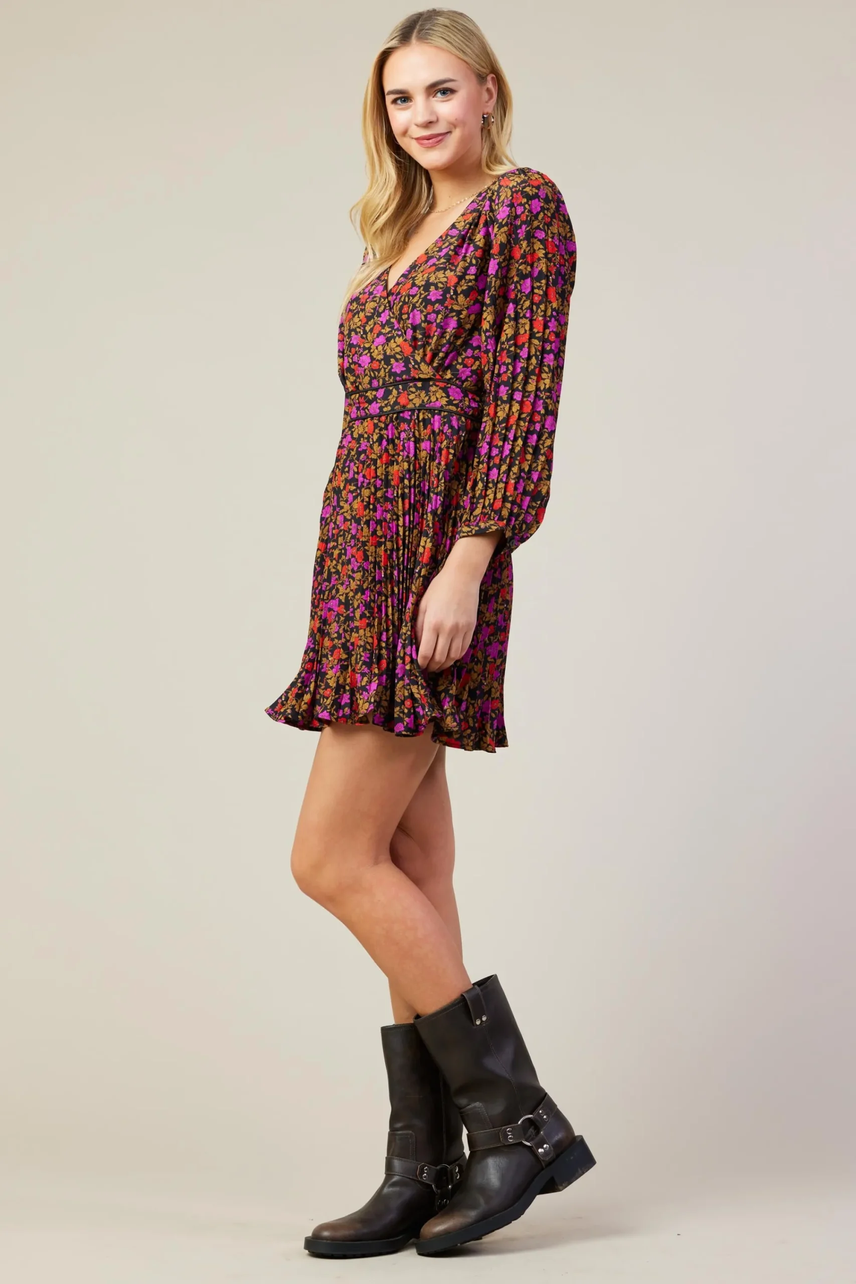 SKIES ARE BLUE Daray Floral Print Mini Dress* Mini Dresses
