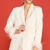 SKIES ARE BLUE Detachable Feather Cuff Blazer* Blazers