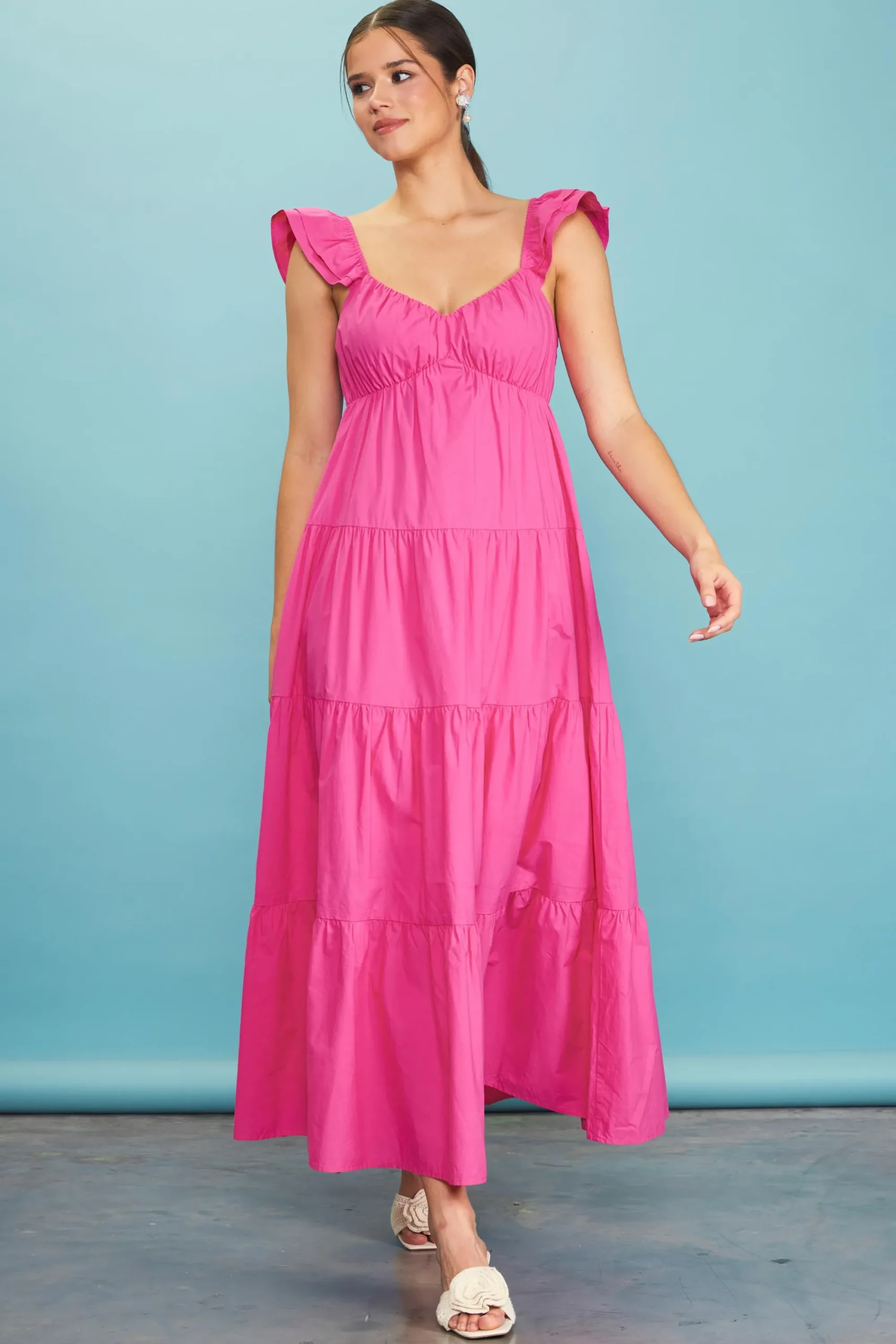 SKIES ARE BLUE Diana Poplin Maxi Dress* Maxi Dresses