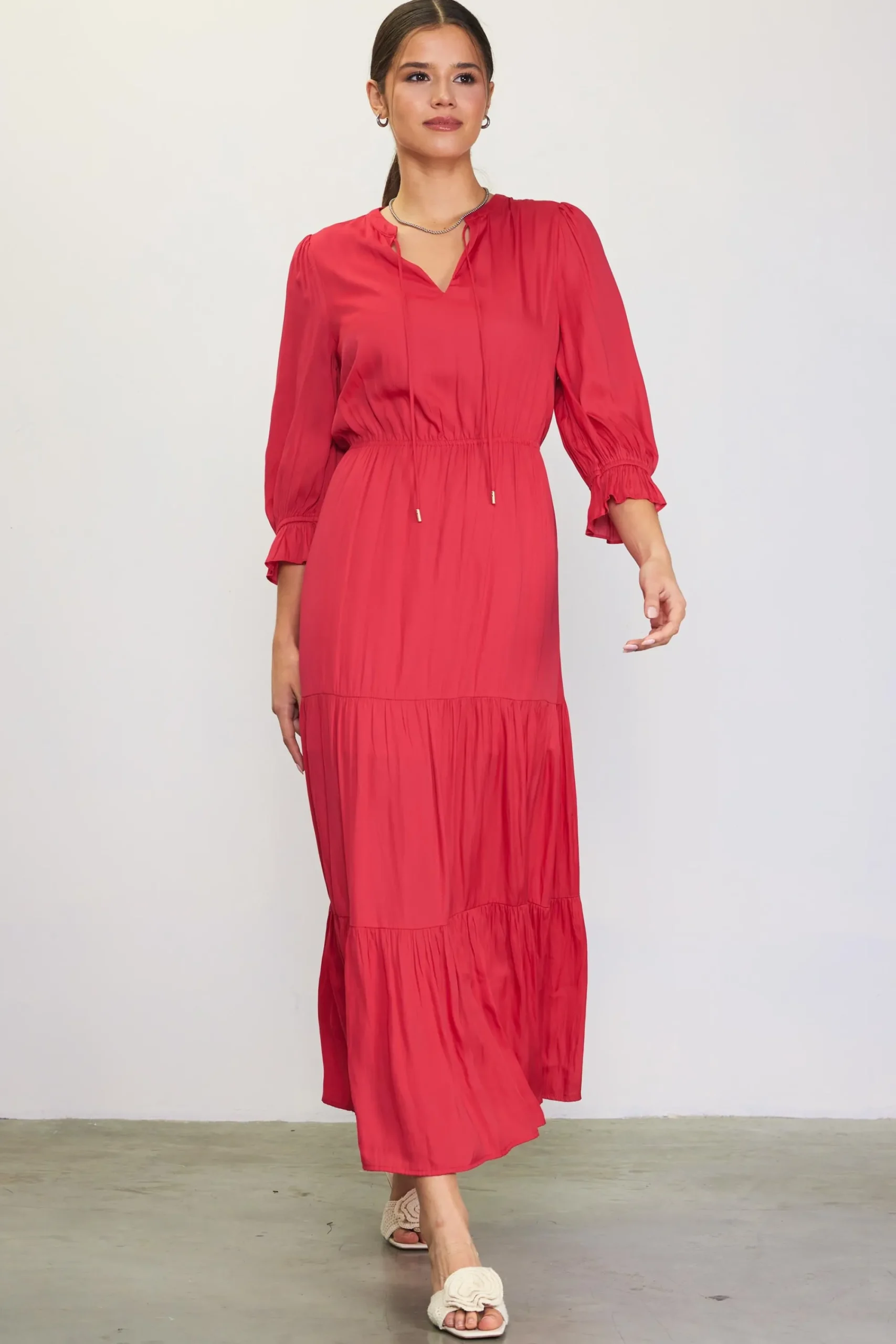 SKIES ARE BLUE Emery Ruffle Tiered Maxi Dress* Maxi Dresses