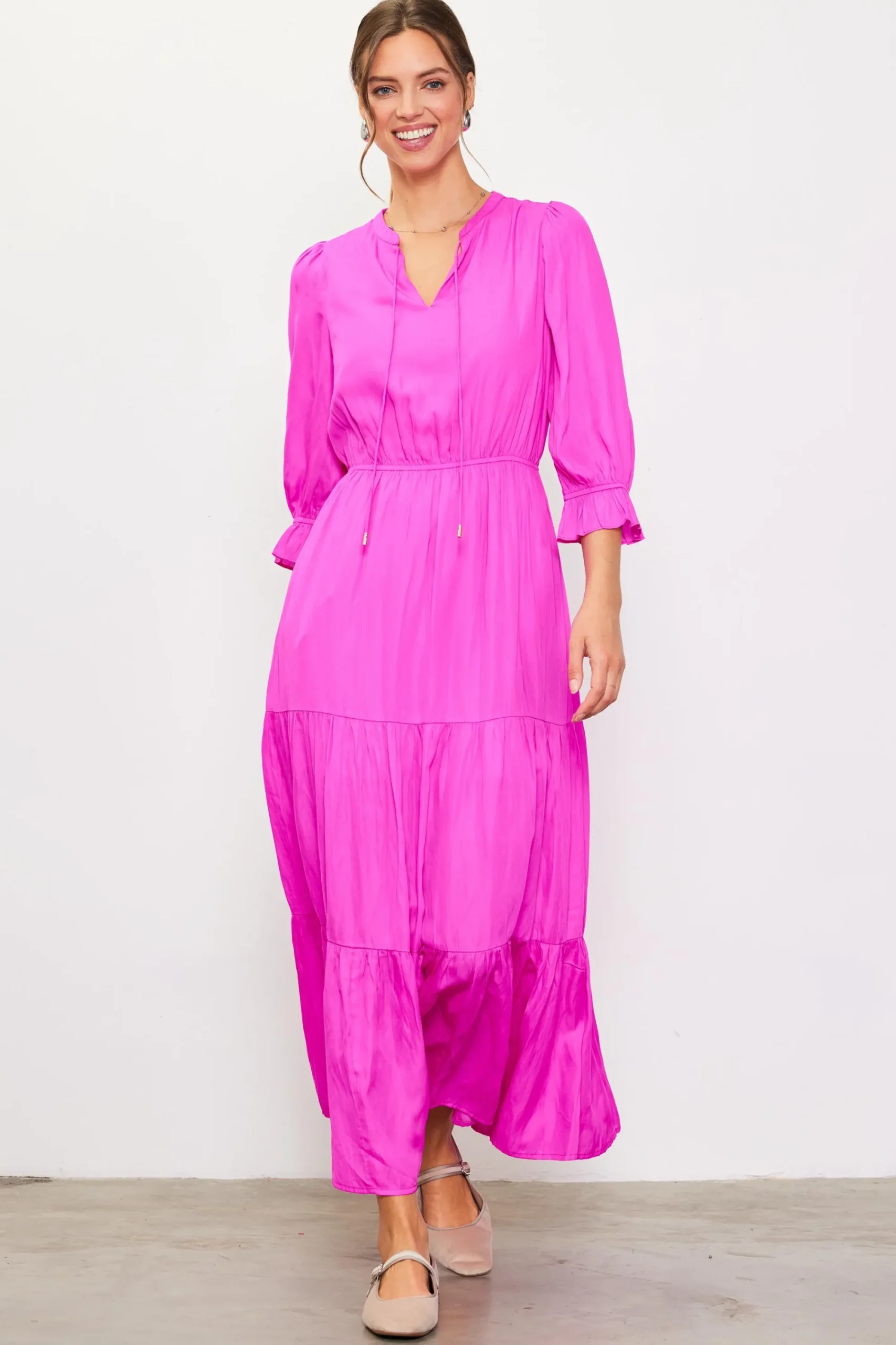 SKIES ARE BLUE Emery Ruffle Tiered Maxi Dress* Maxi Dresses