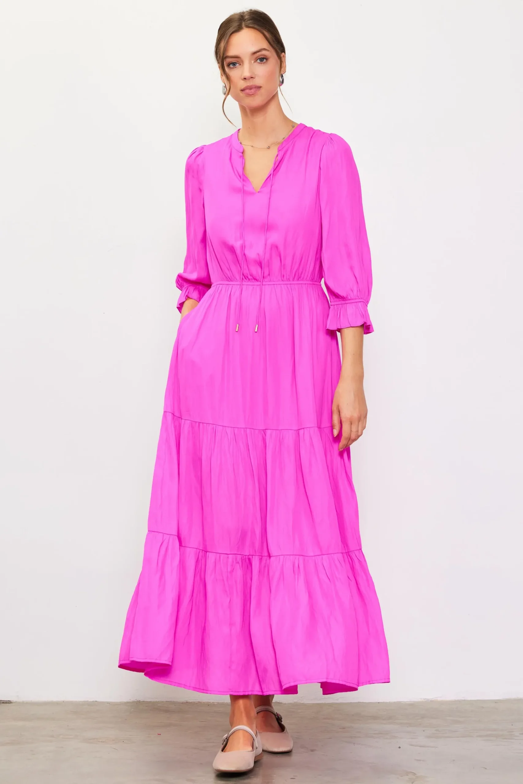 SKIES ARE BLUE Emery Ruffle Tiered Maxi Dress* Maxi Dresses