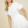 SKIES ARE BLUE Eyelet Ruffle Skirt* Skirts