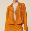 SKIES ARE BLUE Faux Leather Fringe Jacket* Outerwear