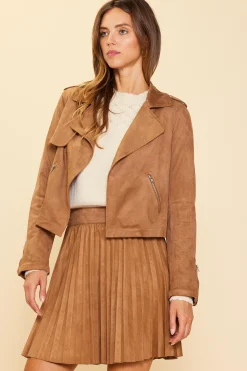 SKIES ARE BLUE Faux Suede Moto Jacket* Outerwear