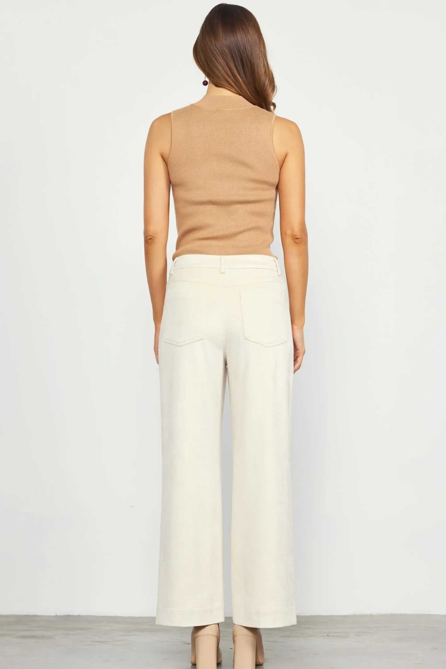 SKIES ARE BLUE Faux Suede Wide Leg Pant* Pants