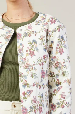 SKIES ARE BLUE Floral Print Quilted Jacket* Outerwear