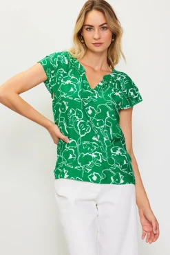 SKIES ARE BLUE Floral Print Short Sleeve Top* Short Sleeve Tops