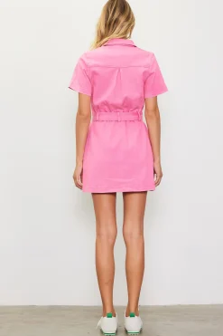 SKIES ARE BLUE Front-Zip Utility Mini Dress* Mini Dresses
