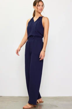 SKIES ARE BLUE Gaia Smocked Waist Wide Leg Pants* Pants
