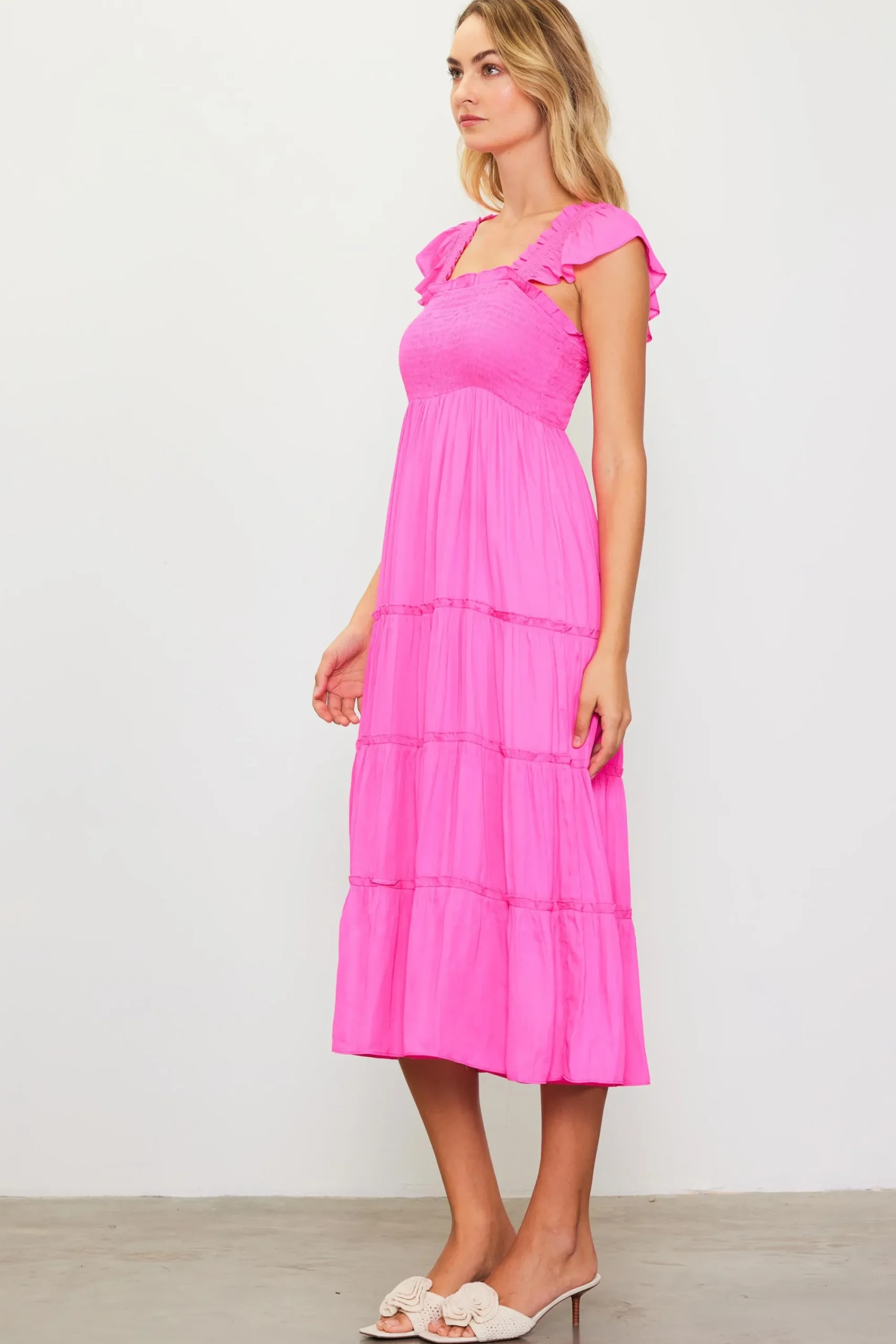 SKIES ARE BLUE Hathaway Tiered Midi Dress* Midi Dresses