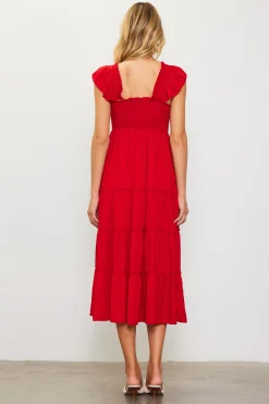 SKIES ARE BLUE Hathaway Tiered Midi Dress* Midi Dresses