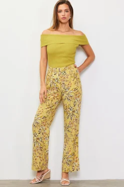 SKIES ARE BLUE Ilona Floral Print Linen Pants* Pants