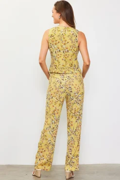 SKIES ARE BLUE Ilona Floral Print Linen Pants* Pants