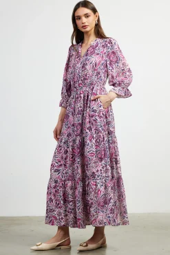 SKIES ARE BLUE Jacquard Floral Motif Maxi Dress* Maxi Dresses
