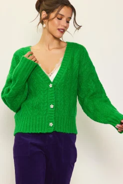 SKIES ARE BLUE Jewel Button Detail Cardigan* Outerwear|Sweaters