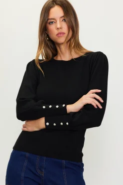 SKIES ARE BLUE Jewel Detail Longsleeve Sweater* Sweaters