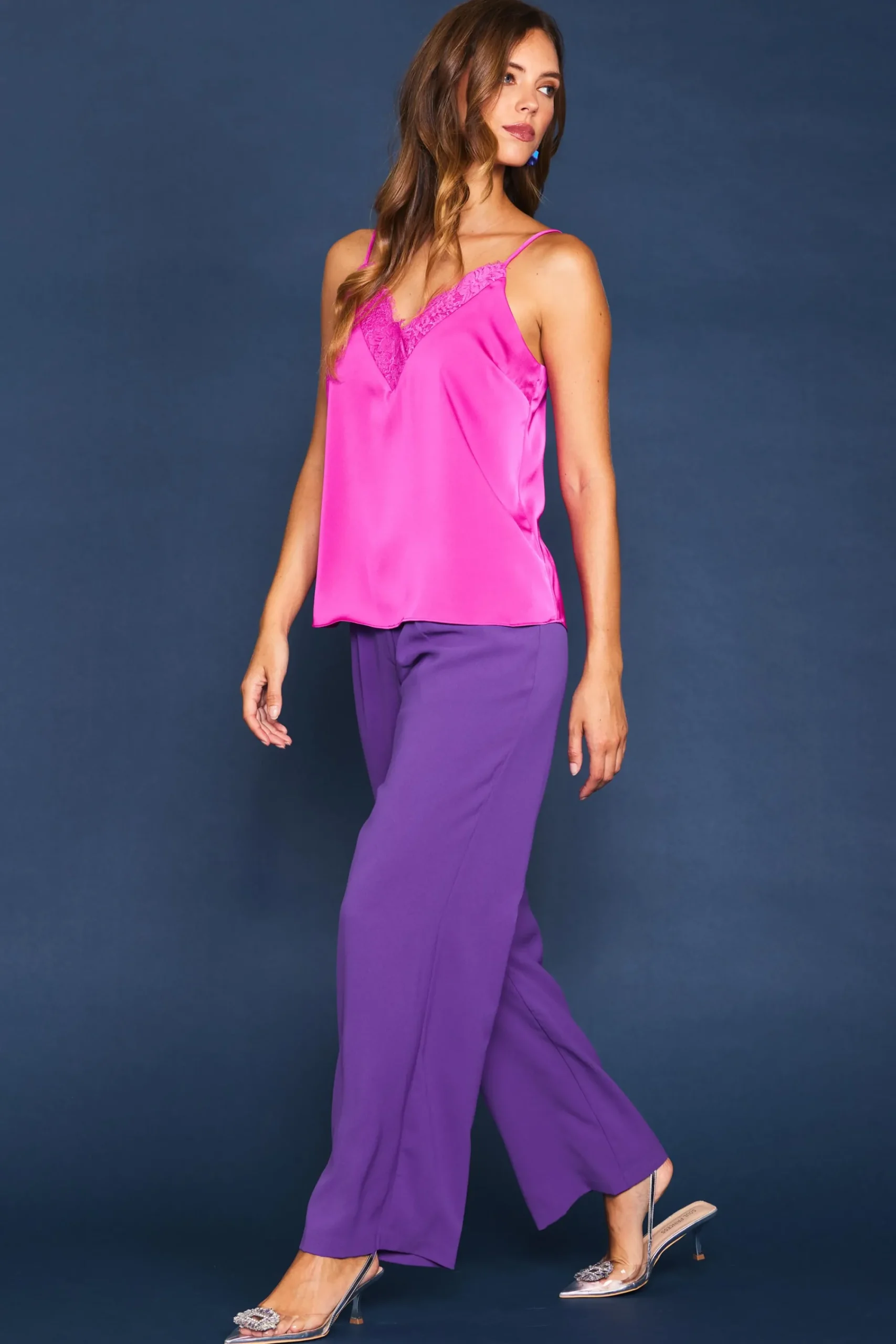 SKIES ARE BLUE Lace Detail Cami* Sleeveless Tops