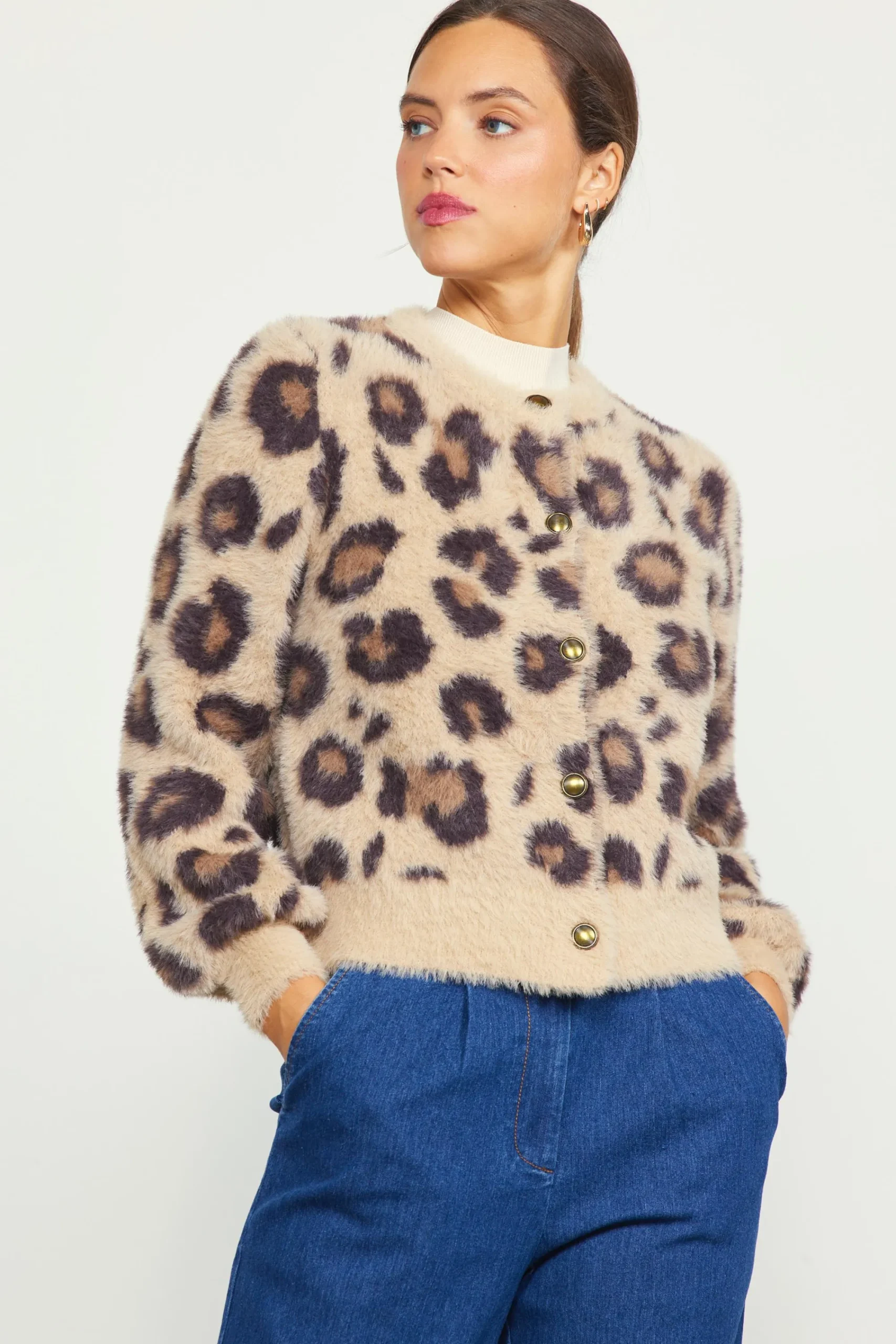 SKIES ARE BLUE Fuzzy Cardigan* Outerwear